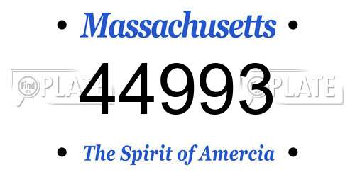 44993 Massachusetts License Plate