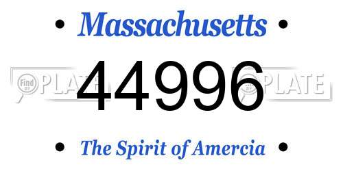 44996 Massachusetts License Plate