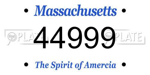 44999 Massachusetts License Plate