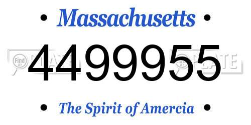 4499955 Massachusetts License Plate
