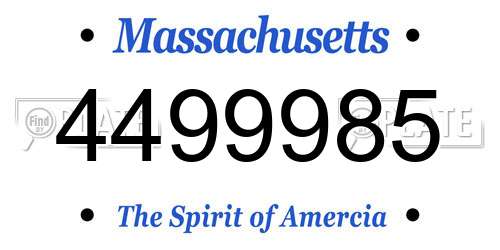 4499985 Massachusetts License Plate
