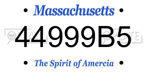 44999B5 Massachusetts License Plate