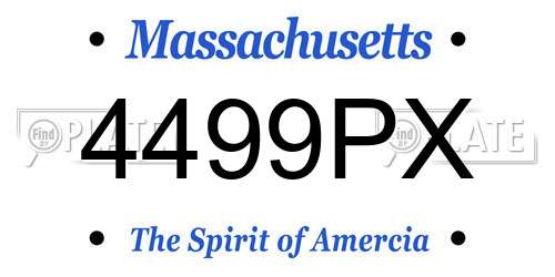 4499PX Massachusetts License Plate
