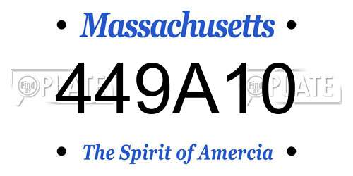 449A10 Massachusetts License Plate