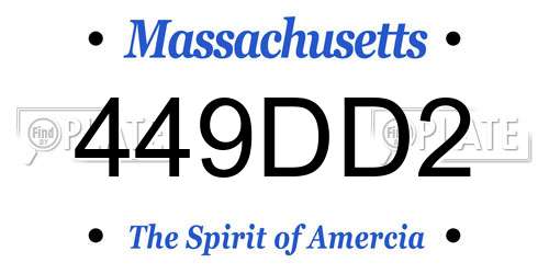 449DD2 Massachusetts License Plate
