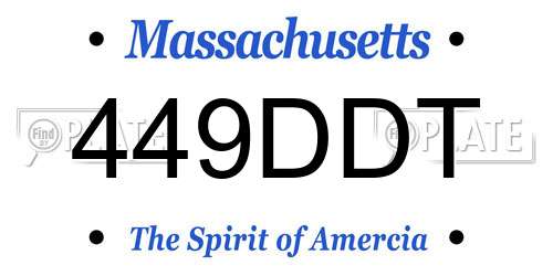 449DDT Massachusetts License Plate