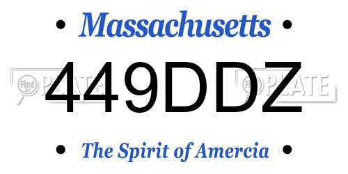 449DDZ Massachusetts License Plate