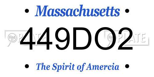 449DO2 Massachusetts License Plate