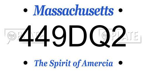 449DQ2 Massachusetts License Plate