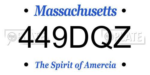 449DQZ Massachusetts License Plate