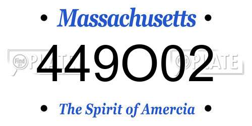 449O02 Massachusetts License Plate