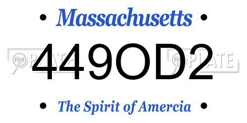449OD2 Massachusetts License Plate