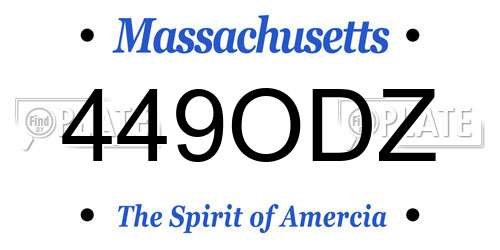 449ODZ Massachusetts License Plate