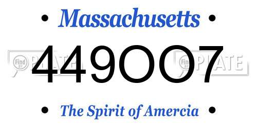 449OO7 Massachusetts License Plate
