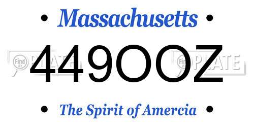 449OOZ Massachusetts License Plate
