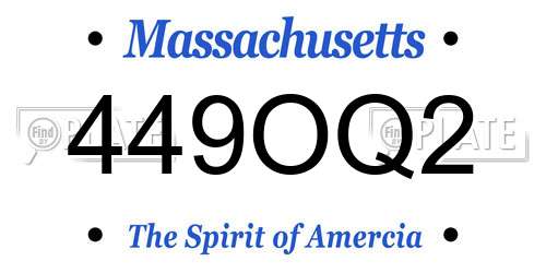449OQ2 Massachusetts License Plate
