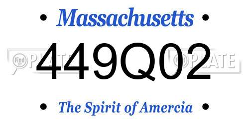 449Q02 Massachusetts License Plate