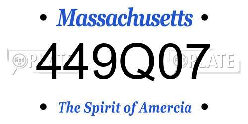 449Q07 Massachusetts License Plate