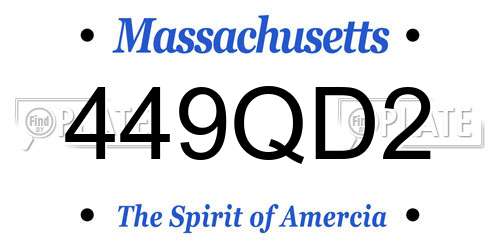449QD2 Massachusetts License Plate