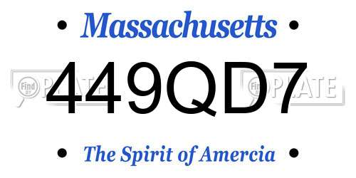449QD7 Massachusetts License Plate