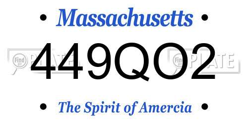 449QO2 Massachusetts License Plate