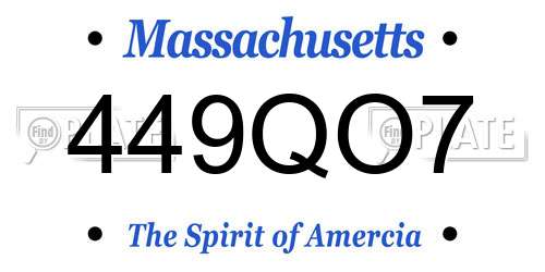 449QO7 Massachusetts License Plate