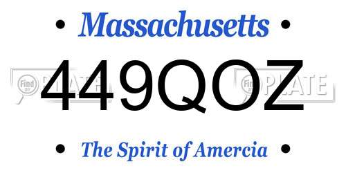 449QOZ Massachusetts License Plate