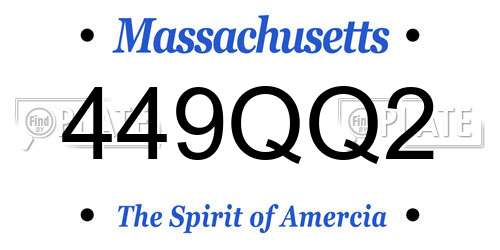 449QQ2 Massachusetts License Plate
