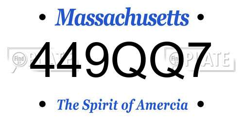 449QQ7 Massachusetts License Plate
