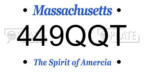 449QQT Massachusetts License Plate