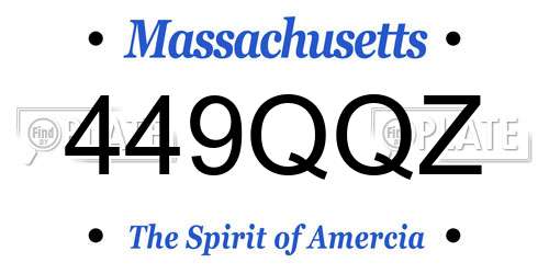 449QQZ Massachusetts License Plate