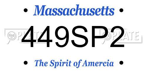 449SP2 Massachusetts License Plate