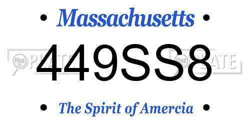 449SS8 Massachusetts License Plate