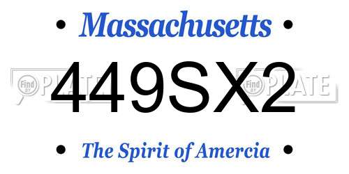449SX2 Massachusetts License Plate