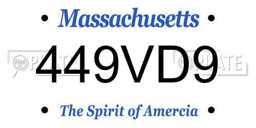 449VD9 Massachusetts License Plate