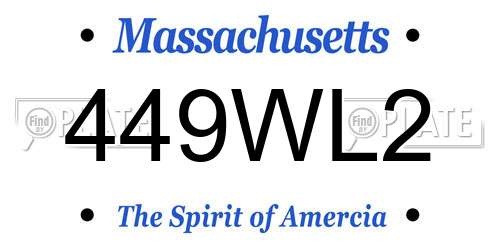 449WL2 Massachusetts License Plate