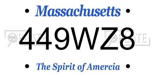 449WZ8 Massachusetts License Plate