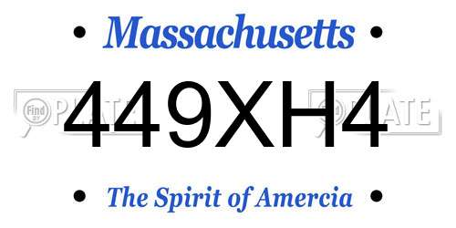 449XH4 Massachusetts License Plate