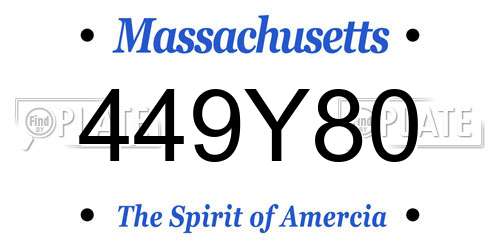 449Y80 Massachusetts License Plate