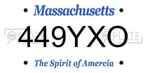 449YXO Massachusetts License Plate