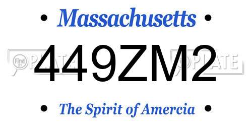 449ZM2 Massachusetts License Plate