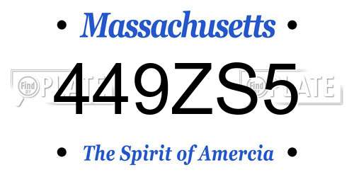 449ZS5 Massachusetts License Plate