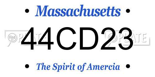 44CD23 Massachusetts License Plate