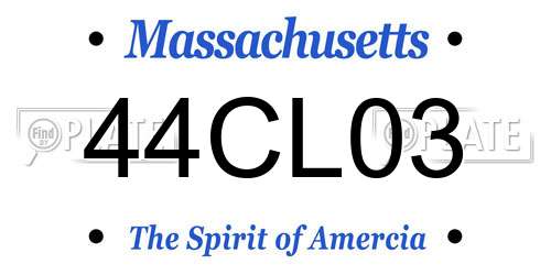 44CL03 Massachusetts License Plate