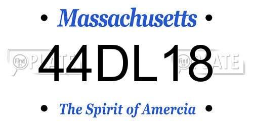 44DL18 Massachusetts License Plate