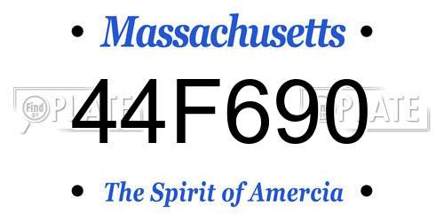 44F690 Massachusetts License Plate