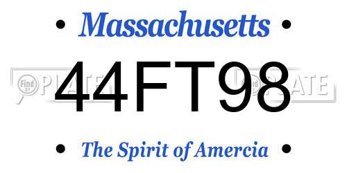 44FT98 Massachusetts License Plate