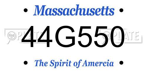 44G550 Massachusetts License Plate