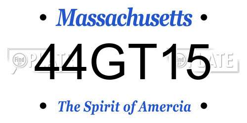 44GT15 Massachusetts License Plate
