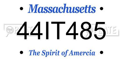 44IT485 Massachusetts License Plate